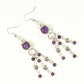 Top view of Statement Amethyst and Heart Chandelier Earrings.