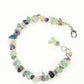 Top view of Natural Rainbow Fluorite Crystal Chip Bracelet.