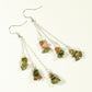 Top view of Long Silver Plated Chain and Unakite Crystal Chip Earrings.