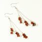 Top view of Long Silver Plated Chain and Red Jasper Chip Earrings.