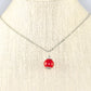 12mm Red Howlite Pendant Necklace displayed on a bust.