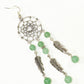 Top view of Extra Long Green Aventurine Dream Catcher Earrings.