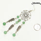 Extra Long Green Aventurine Dream Catcher Earring beside a dime.