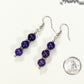 Natural Purple Agate Beaded Bar Earrings beside a dime.