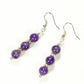 Top view of Natural Amethyst Beaded Bar Earrings.