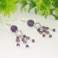 Natural Amethyst and Heart Chandelier Earrings