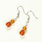 Top view of Small Natural Carnelian Earrings.