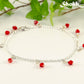 Red Glass Crystal Dangle and Chain Anklet for women.