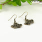 Antique Bronze Crown Charm Earrings for women.