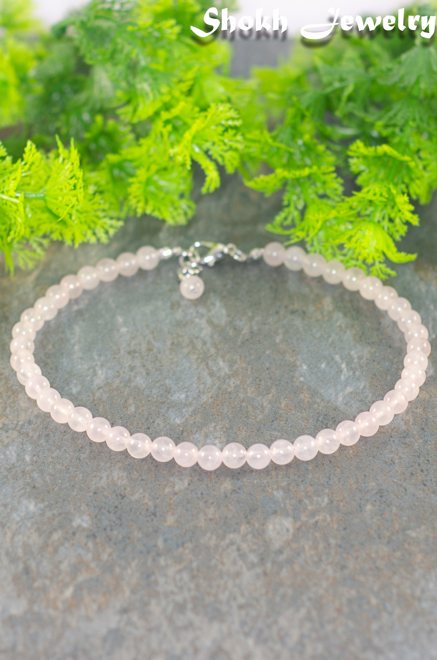6mm Rose Quartz Crystal Choker Necklace