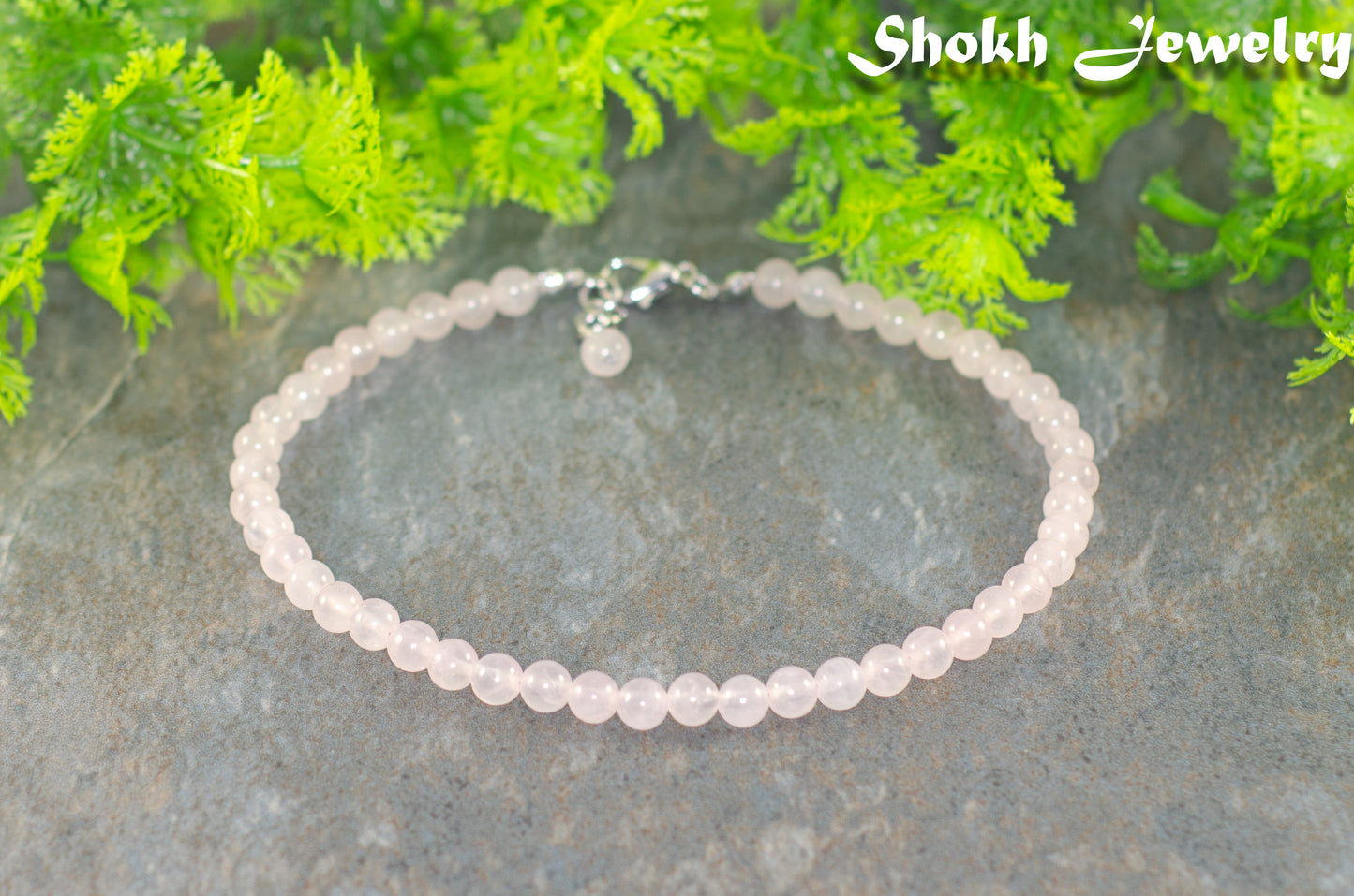 6mm Rose Quartz Crystal Choker Necklace