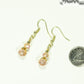 Small Light Pink Glass Bead Dangle Earrings beside a dime.