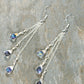Top view of Long Silver Plated Chain and Czech Teardrop Crystal Earrings.