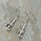 Top view of Small Clear Quartz Earrings.