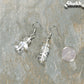 Simple White Opal Crystal Chip Earrings beside a dime.