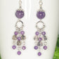 Natural Amethyst and Heart Chandelier Earrings