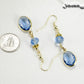 Light Blue Oval Glass Dangle Earrings beside a dime.