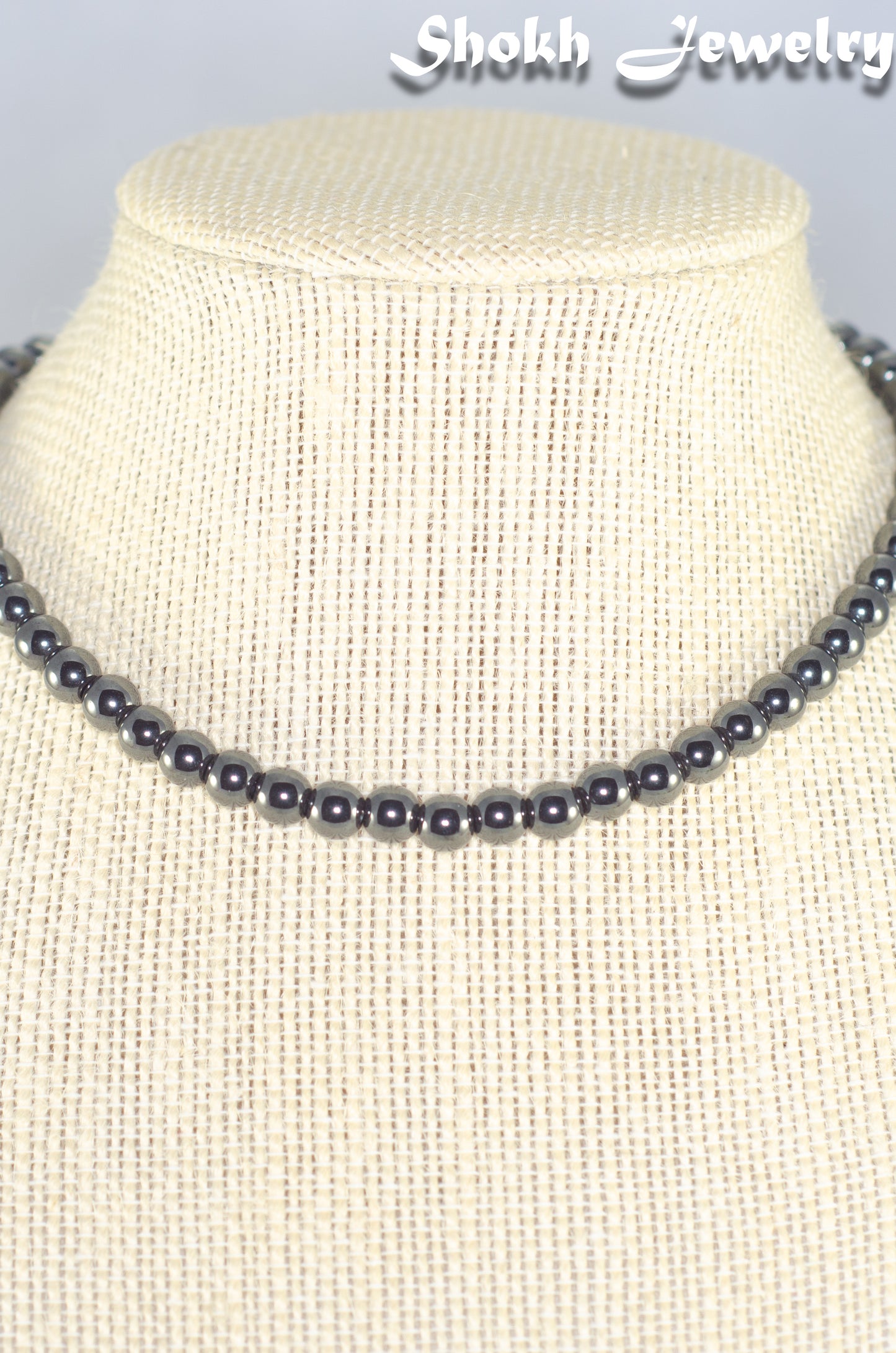6mm Natural Hematite Choker Necklace