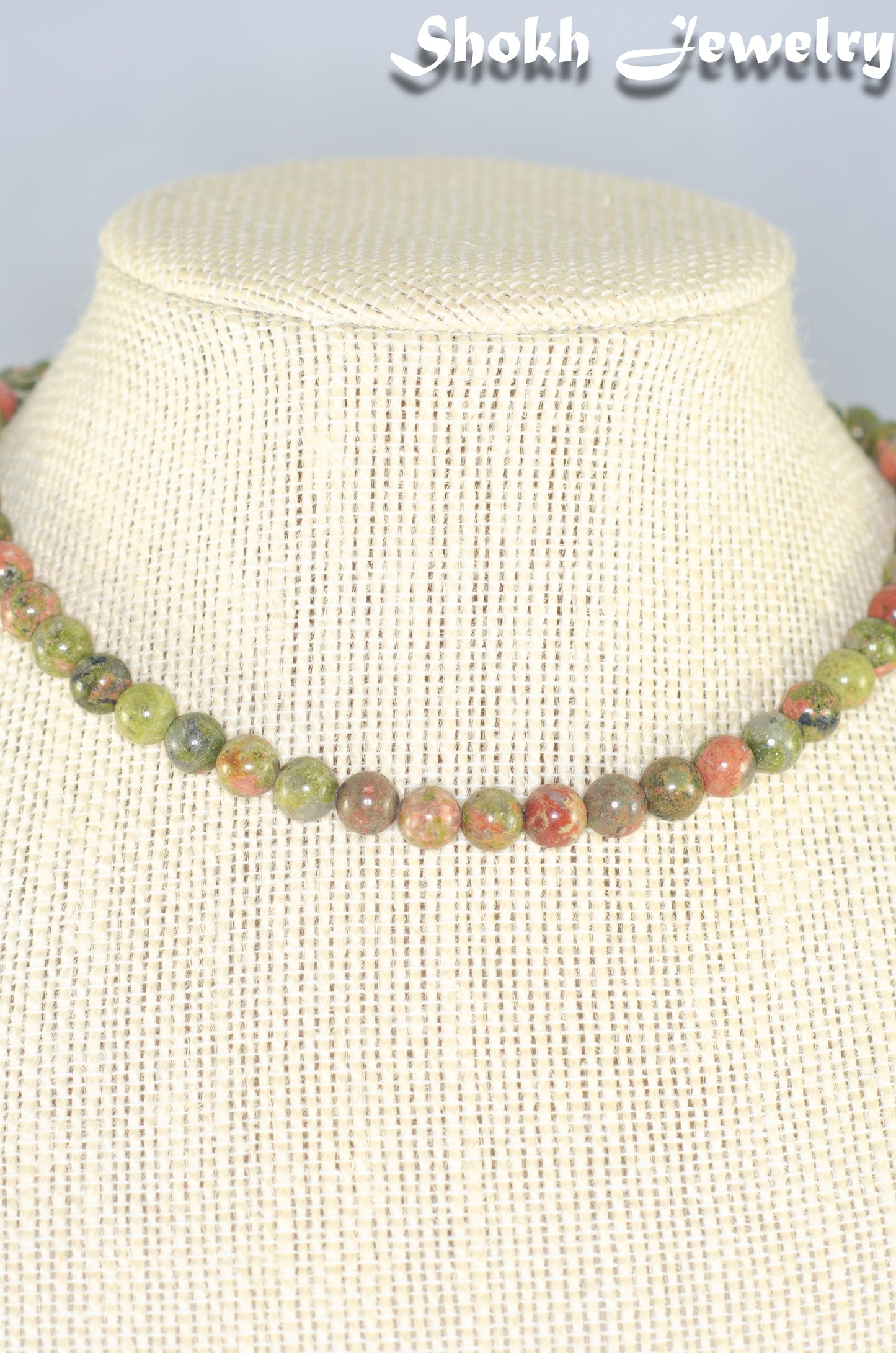 6mm Natural Unakite Choker Necklace