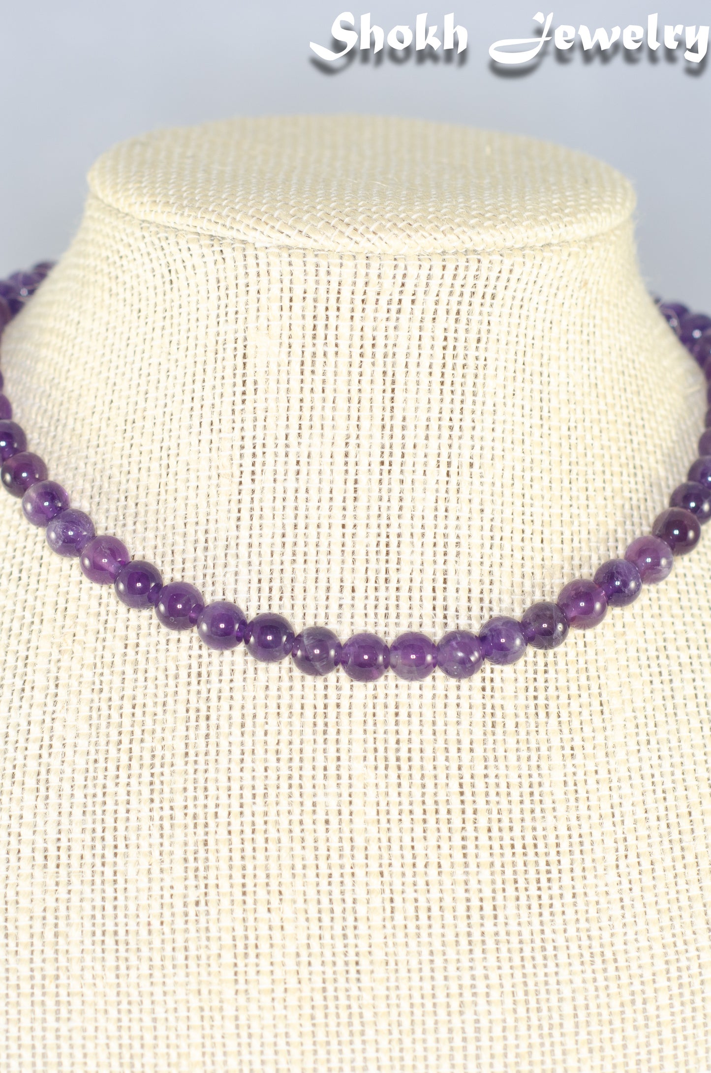 6mm Amethyst Crystal Choker Necklace