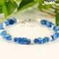 Natural Blue Quartzite Crystal Chip and Pearls Bracelet.