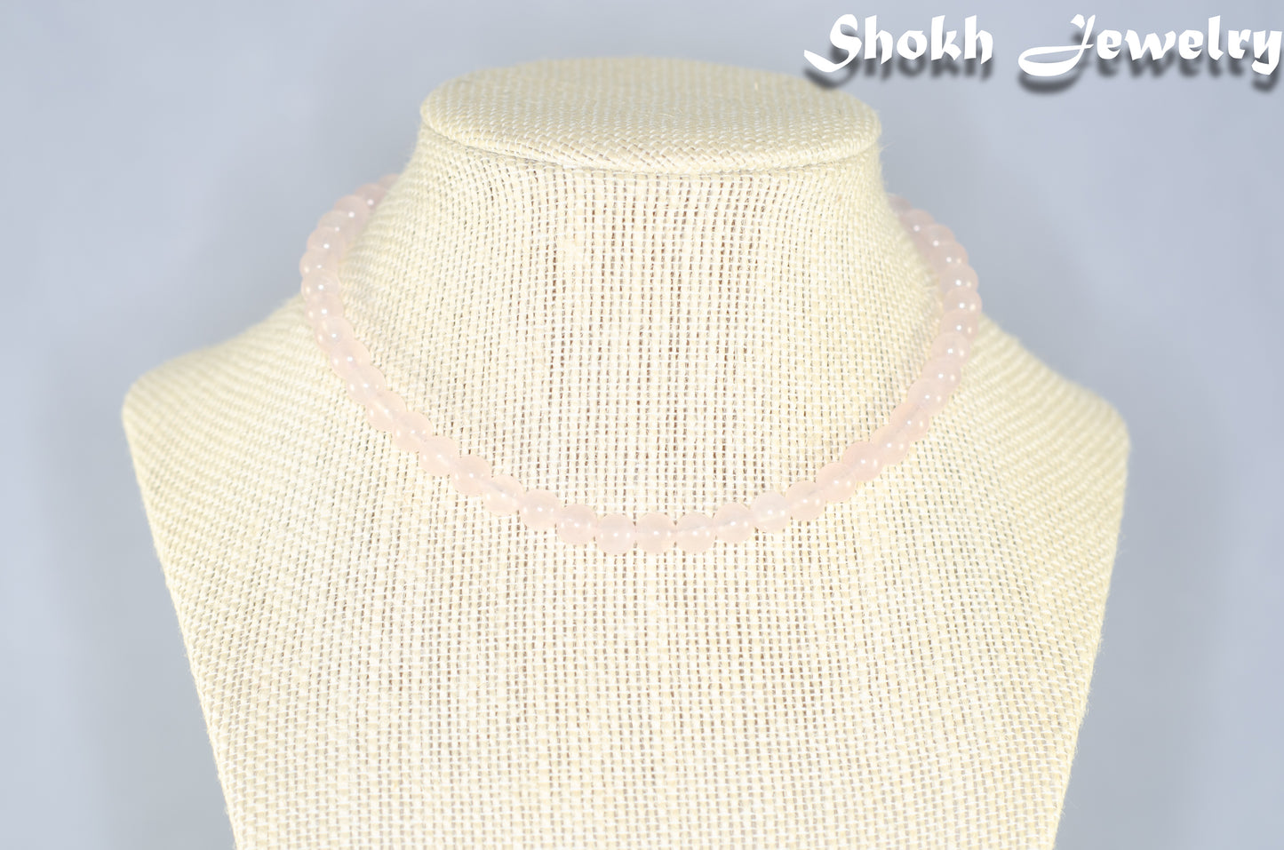 6mm Rose Quartz Crystal Choker Necklace