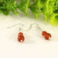 Small Matte Red Agate Earrings for women.