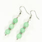 Top view of Natural Mint Green Quartz Beaded Bar Earrings.