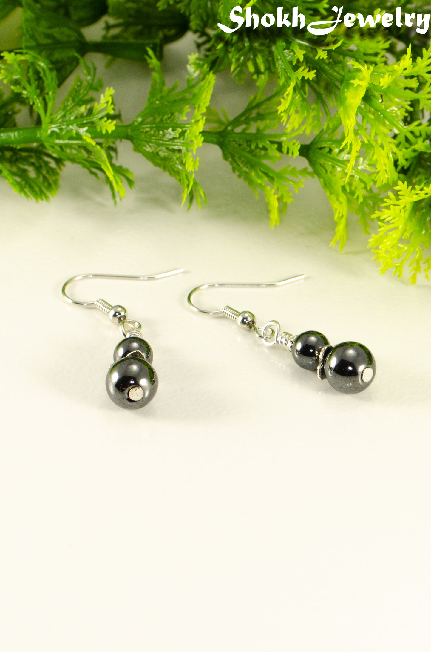 Small Natural Hematite Earrings for women.