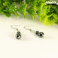 Small Natural Hematite Earrings with silver tone ear wires.