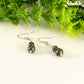 Small Natural Pyrite Earrings with silver tone ear wires.