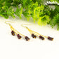 Long Gold Plated Chain and Garnet Crystal Chip Earrings for women.