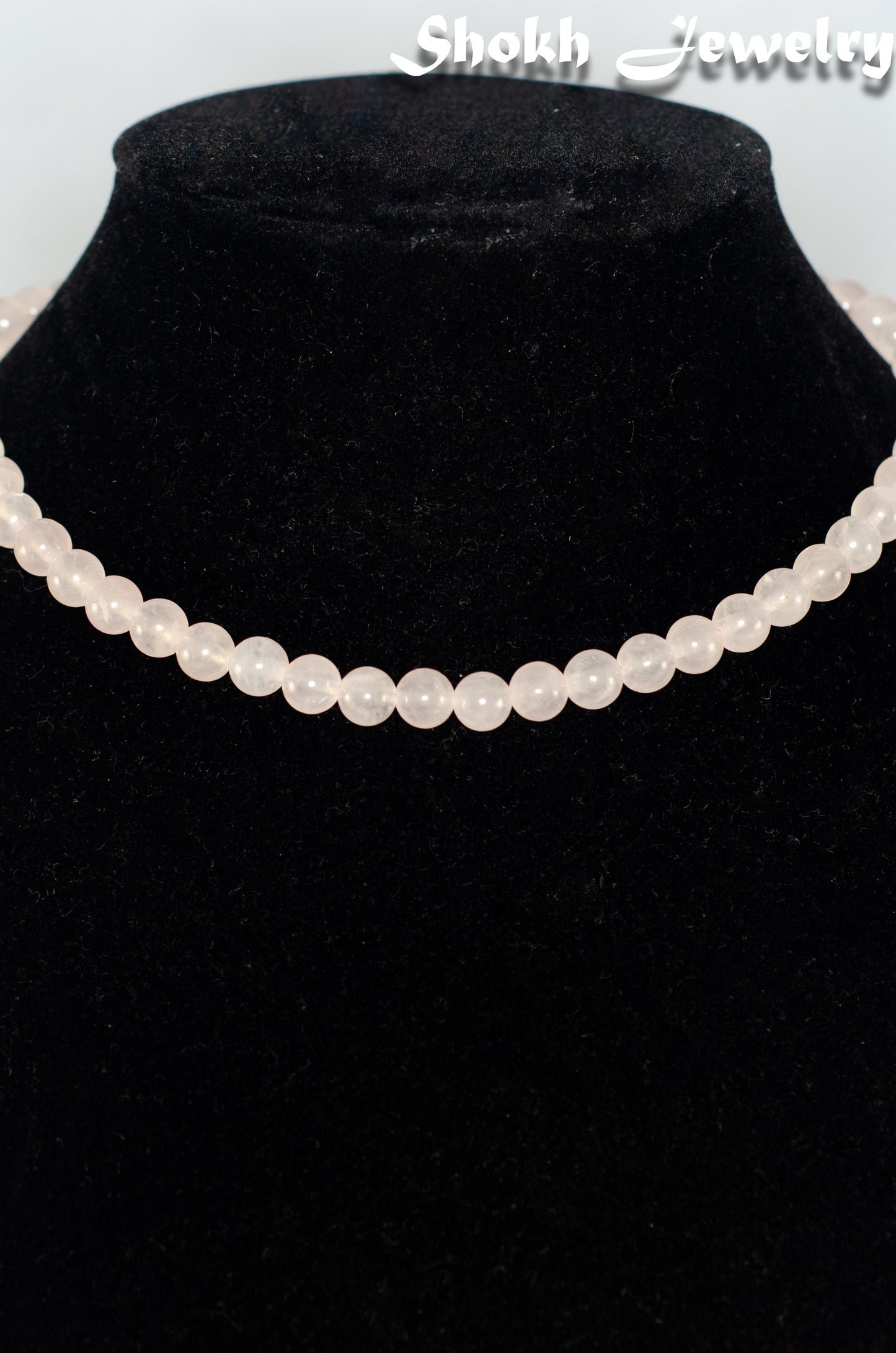 6mm Rose Quartz Crystal Choker Necklace
