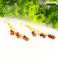 Long Gold Plated Chain and Red Jasper Chip Earrings for women.