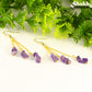 Long Gold Plated Chain and Amethyst Crystal Chip Earrings for women.