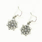 Top view of Christmas Snowflakes Charm Earrings.