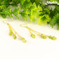 Long Gold Plated Chain and Peridot Chip Earrings for women.