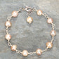 Lavender Freshwater Pearls Link Chain Bracelet