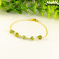 Peridot Crystal Chip and Gold Plated Chain Bracelet for women.