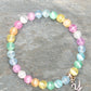 6mm Rainbow Selenite Bracelet with Initial
