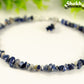 Close up of Natural Sodalite Crystal Chip Anklet.