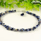 Natural Sodalite Crystal Chip Anklet with lobster claw clasp closure.