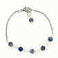 Top view of Lapis Lazuli and Stainless Steel Chain Anklet.