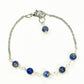 Top view of Lapis Lazuli and Stainless Steel Chain Bracelet.