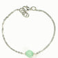 Top view of 8mm Mint Green Quartz and Chain Anklet.