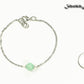 8mm Mint Green Quartz and Chain Anklet beside a dime.