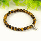 6mm Tiger's Eye Bracelet with Initial.