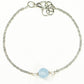 Top view of 8mm Aquamarine and Chain Anklet.