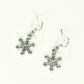 Top view of Christmas Snowflakes Charm Earrings.