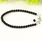 Close up of 4mm Black Obsidian Crystal Bracelet with Clasp.